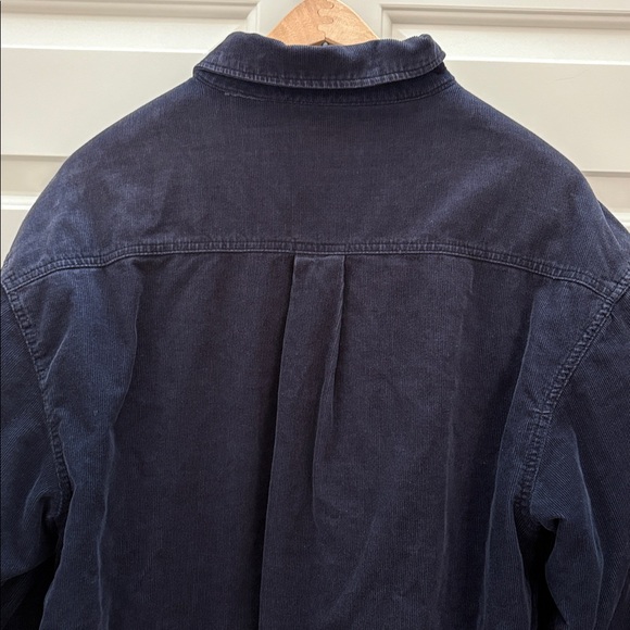 Vintage Levi's Navy Corduroy Shirt Jacket Blue Plaid Fleece Flannel Lining L - Picture 5 of 7